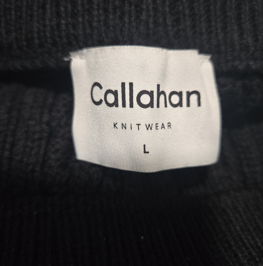 Callahan Knitwear Cable Knit Wide Leg Black Pants Large Cabincore Leisurewear - Picture 9 of 11